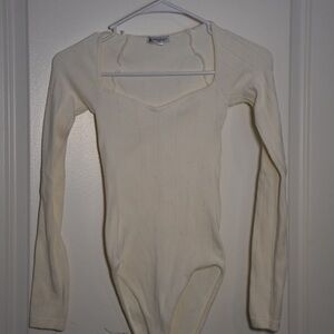 Zara Cream Long Sleeve Bodysuit